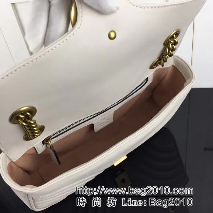 GUCCI古馳原單 新款專櫃品質原單貨實物實拍443497 米白色鏈條單肩斜挎包 HY1078